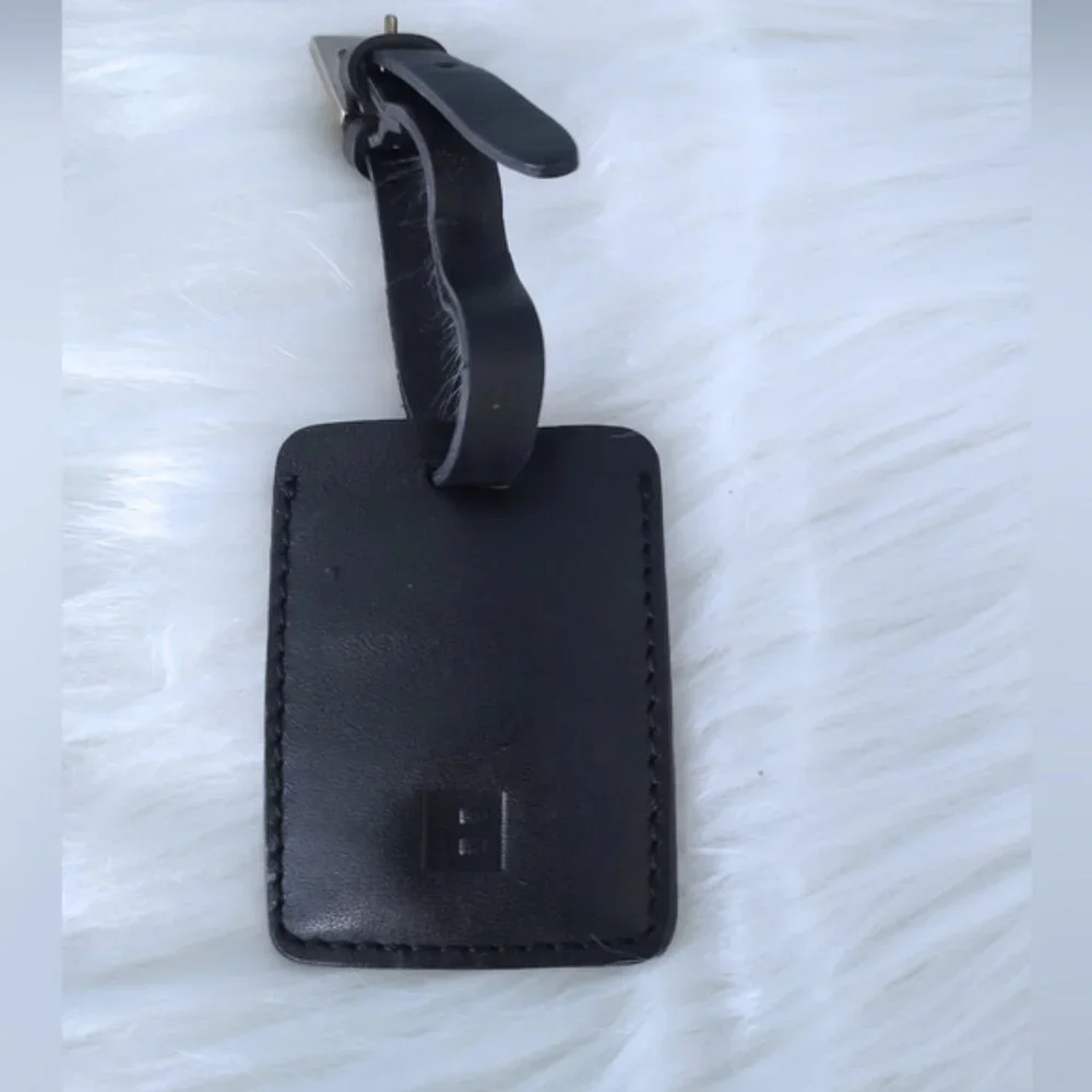 Bally leather luggage tag EUC